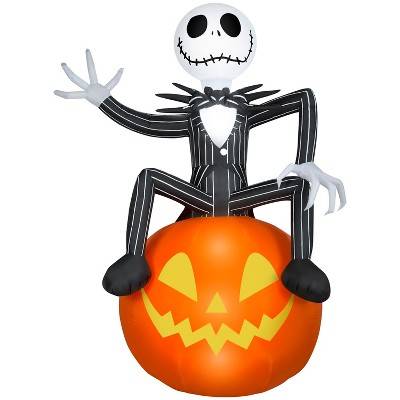 Gemmy Halloween Inflatable Jack Skellington on O' Lantern, 9.5 ft Tall, Multi