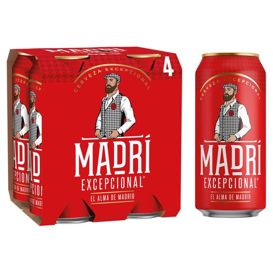 Madri Excepcional Premium Lager Beer Can 4x440ml