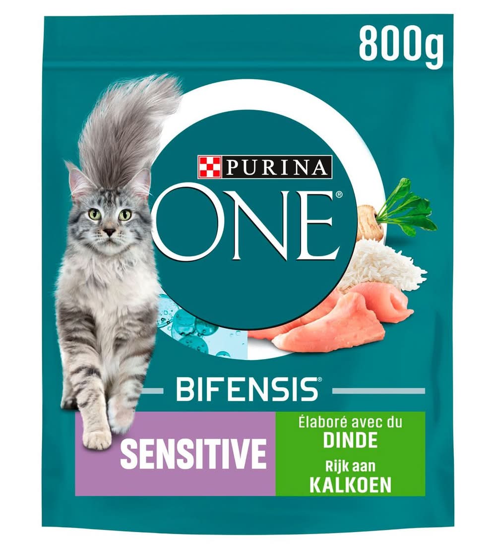 Purina ONE Bifensis Aliment Chat Adulte Sensitive Croquettes à la Dinde et Riz 800g