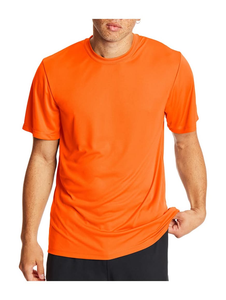Hanes Ecosmart Short Sleeve T-Shirt, Men, L, Safety Orange
