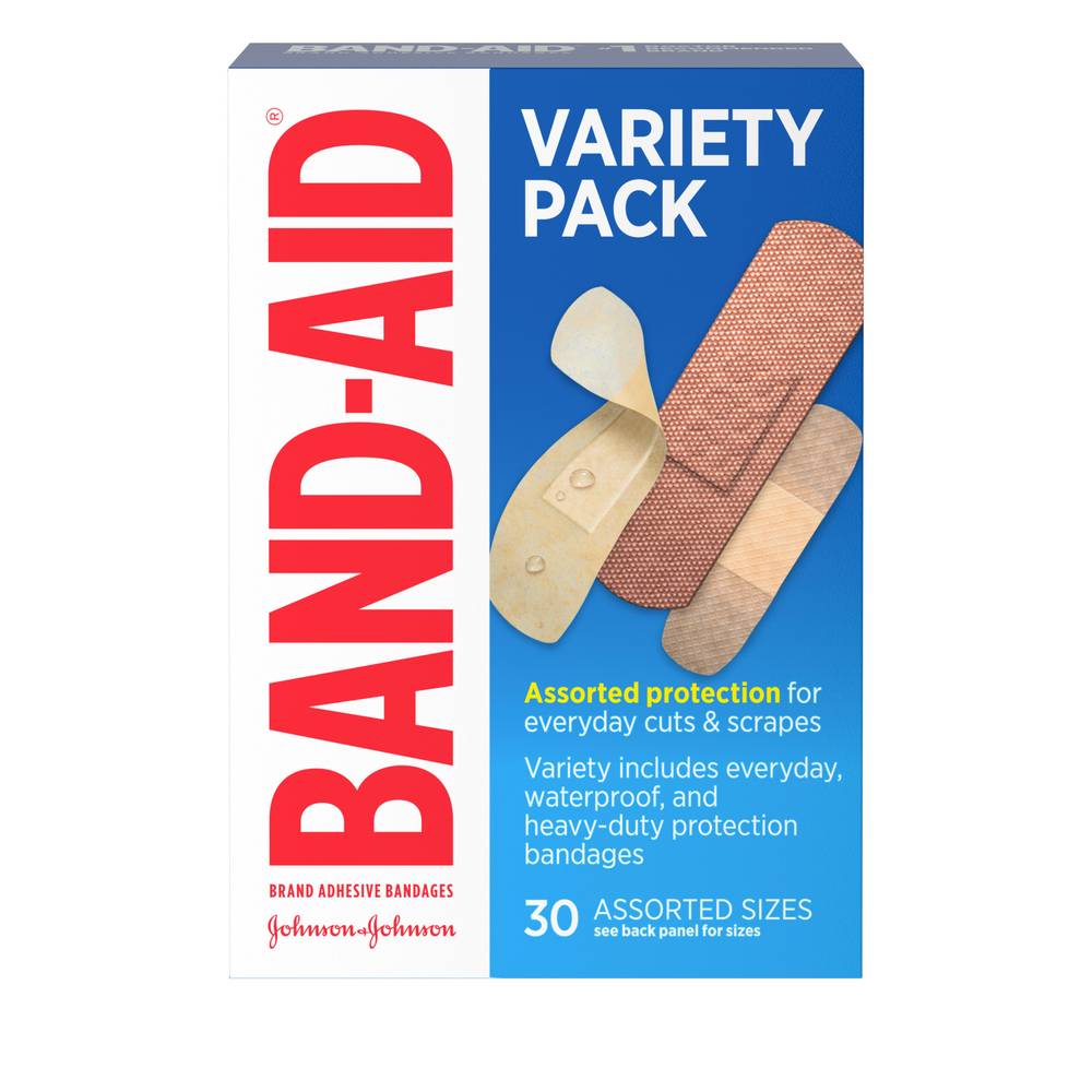 Band-Aid Variety Back Assorted Sizes Bandages (2.9 oz, 30 ct)
