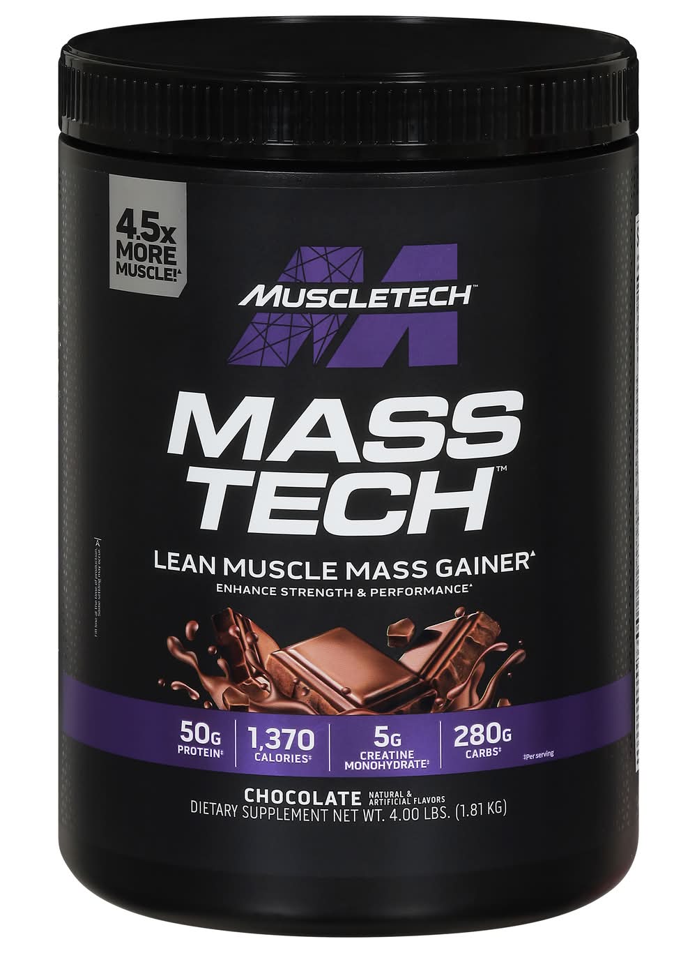 MuscleTech Lean Mass Gainer, Chocolate (4 lbs)