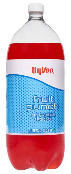 Hy-Vee Soft Drink Soda, Fruit Punch (2 L)