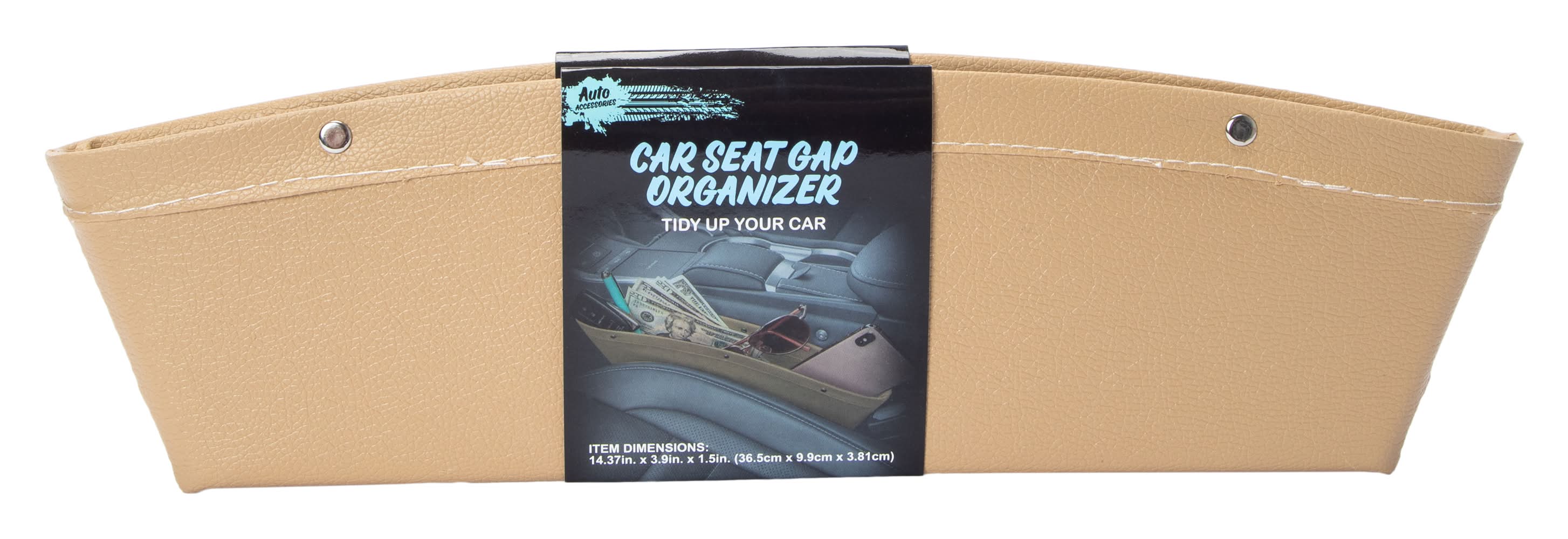 Car Seat Gap Organizer 14.37in x 3.9in Brown