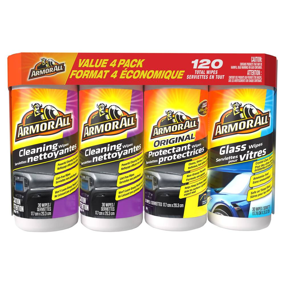 Armor All Wipes Multi Pack 4X30Ct