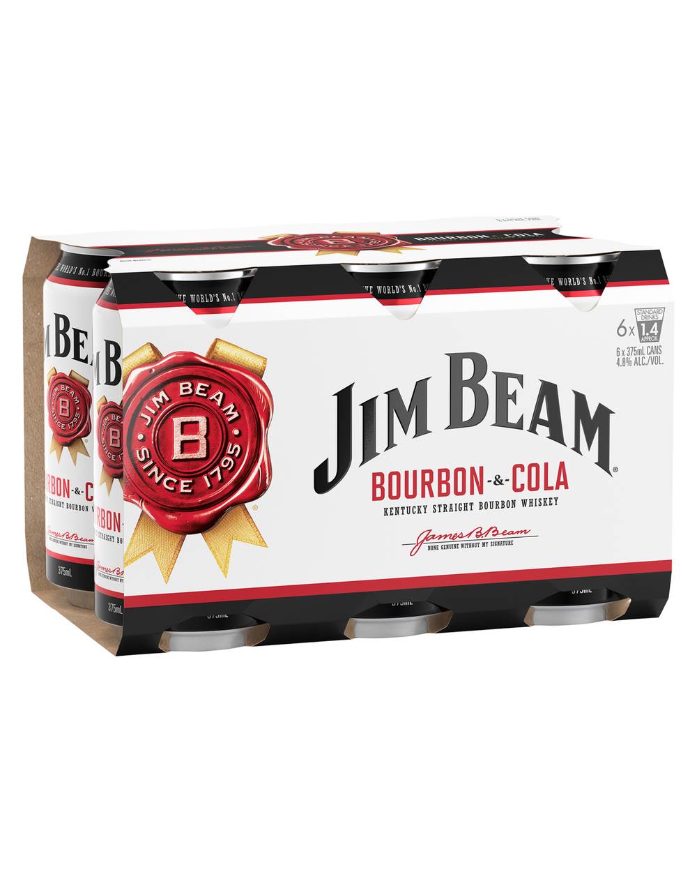 Jim Beam White Label Cola Can 6x375ml