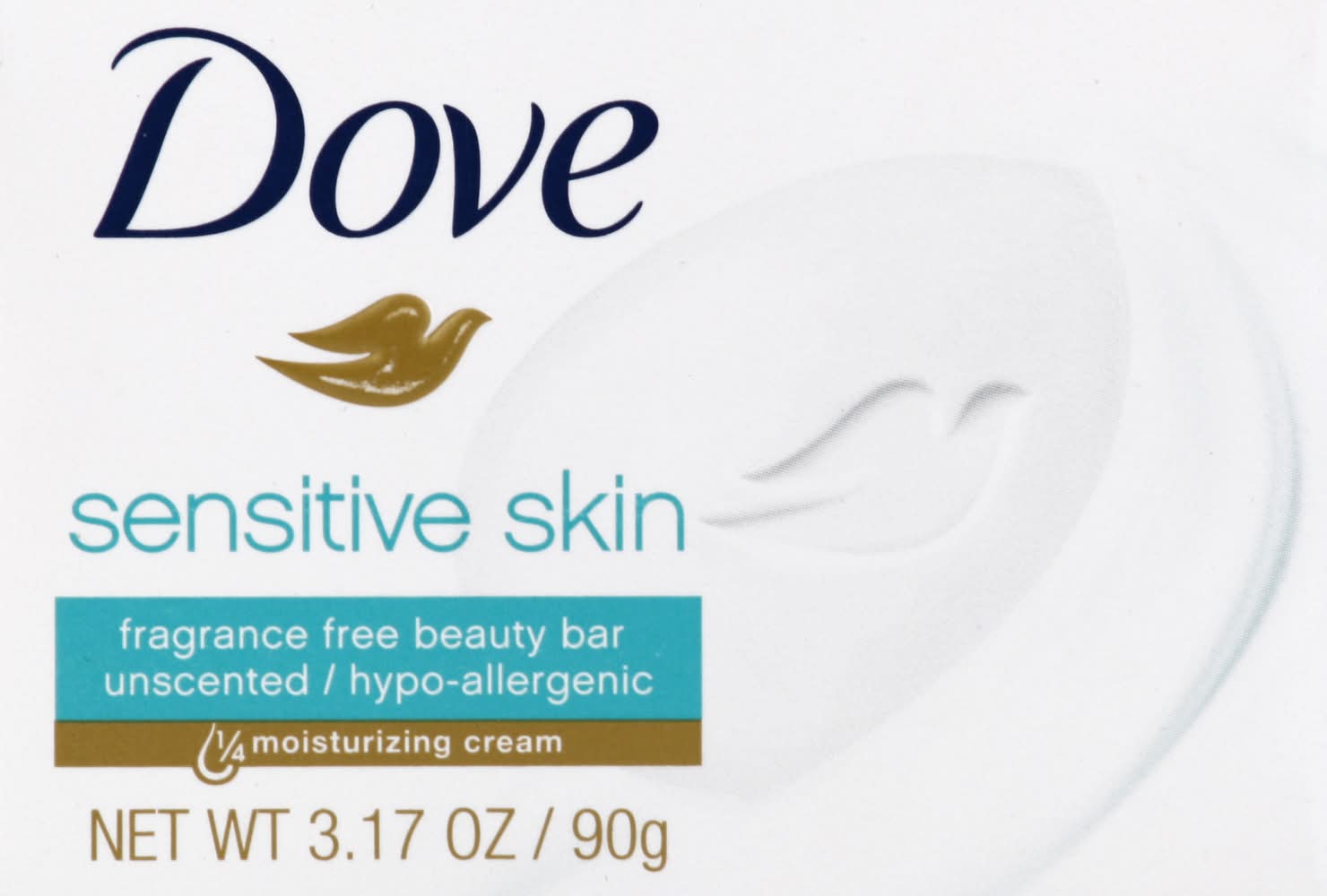 Dove Hypoallergenic Sensitive Skin Fragrance Free Beauty Bar (3.17 oz)