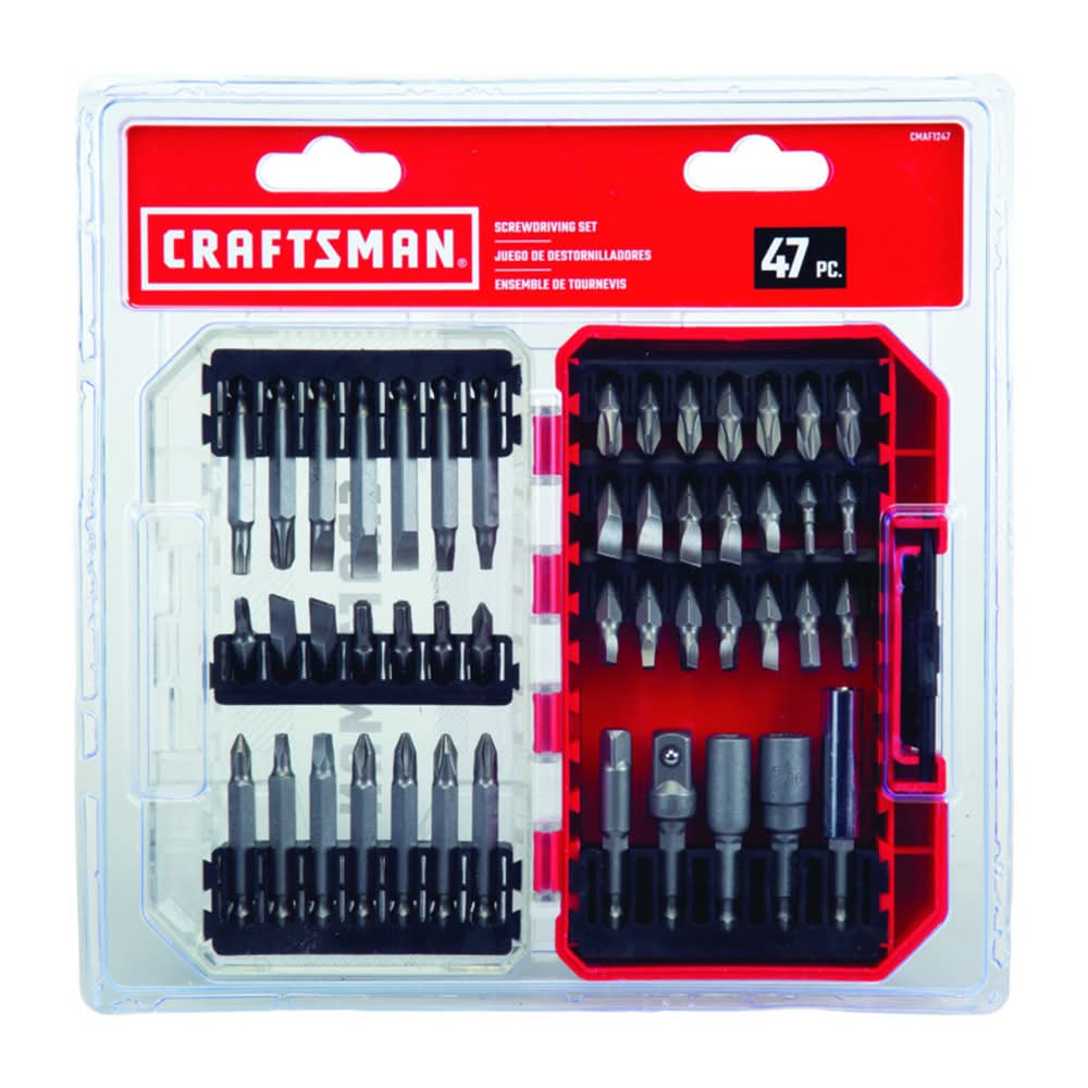 Craftsman Assorted Screwdriver Bit Set Steel 47 Pc