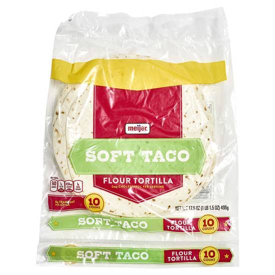Meijer Flour Soft Taco Tortillas (17.5 oz, 10 ct)