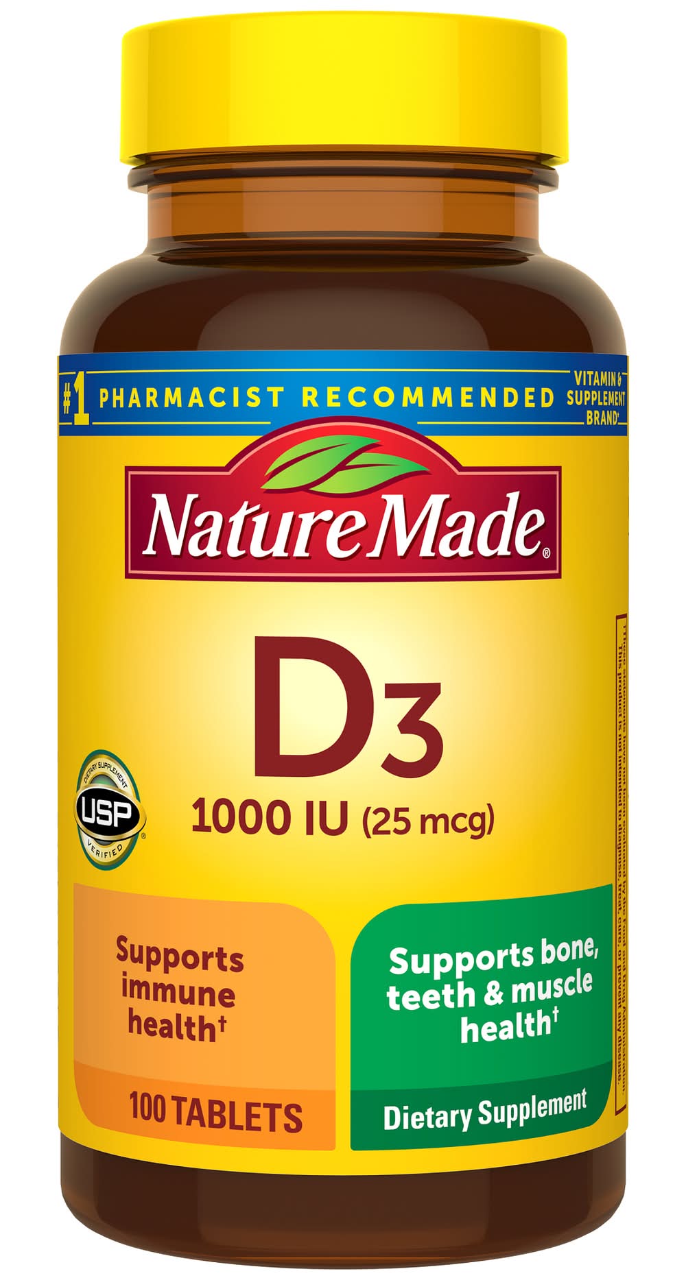 Nature Made Vitamin D3 Tablets 25 Mcg (3.2 oz, 100 ct)