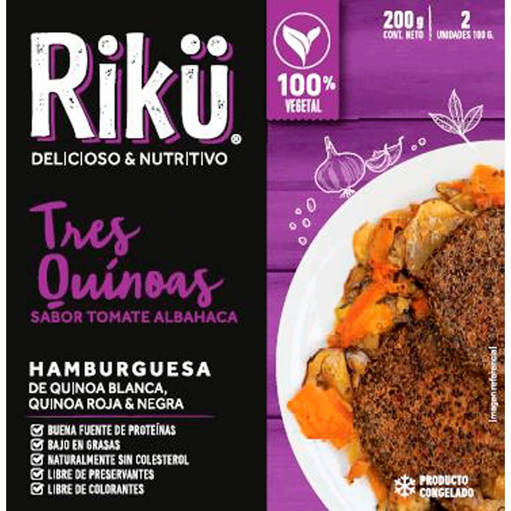 Riku · Hamburguesa tres quinoa (2 x 100 g)