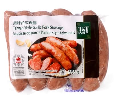 T&T Taiwan Style Pork Sausage, Garlic (375 g)
