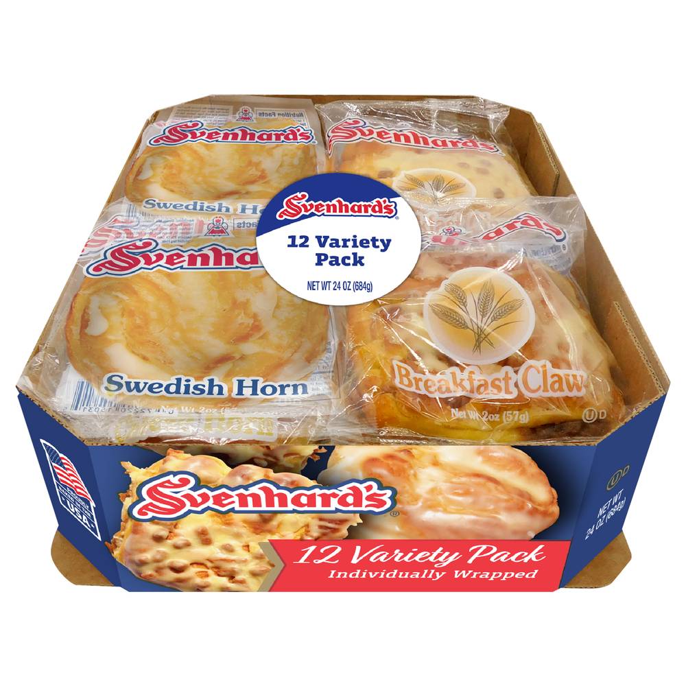 Svenhard's Breakfast Claw and Swedish Horn Variety pack Pastries (1.5 lbs, 12 ct)