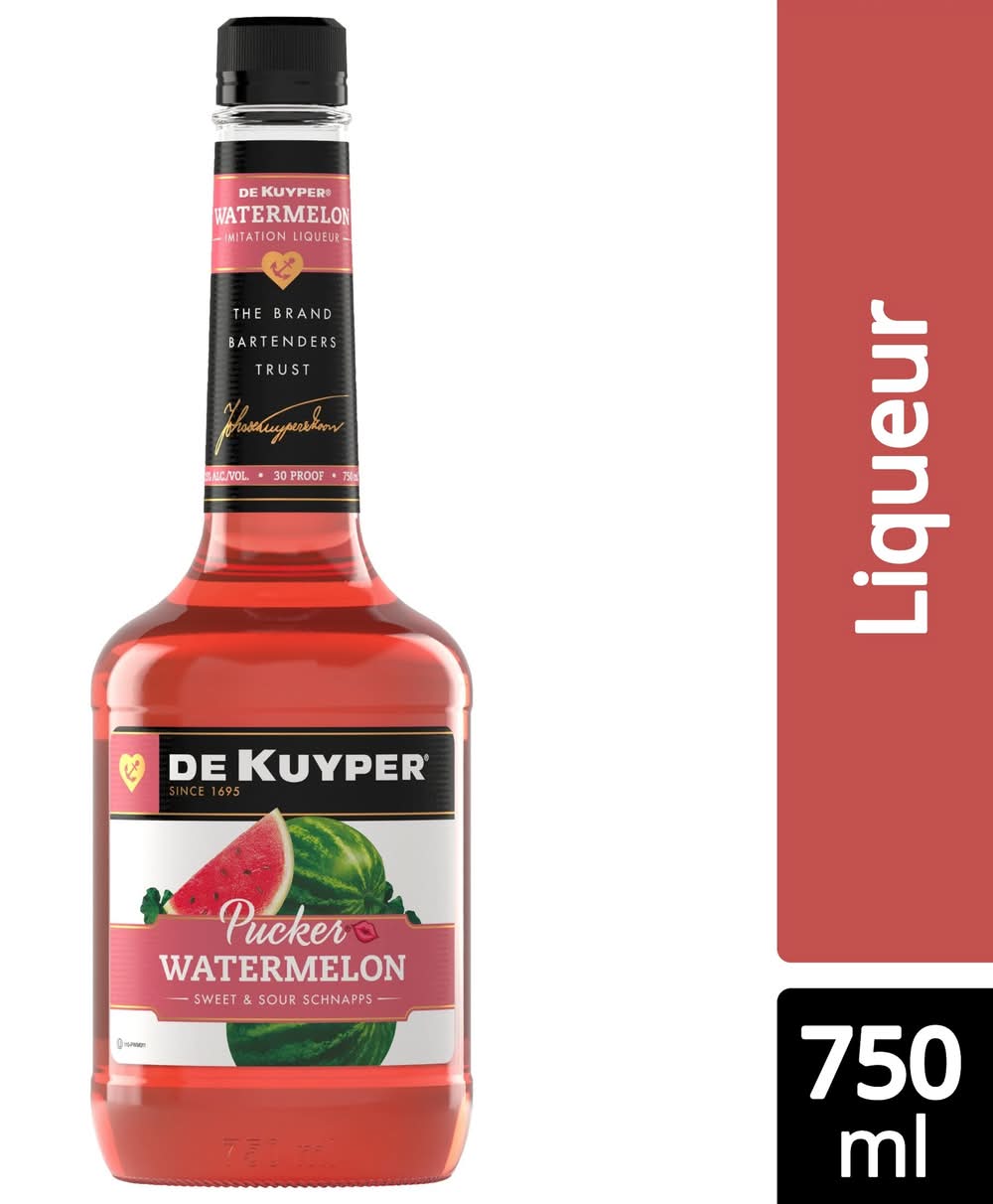 DeKuyper Pucker Schnapps Liqueur, Watermelon (750 ml)