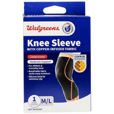 Walgreens Compression Knee Sleeve With Copper-Infused Fabric M/L