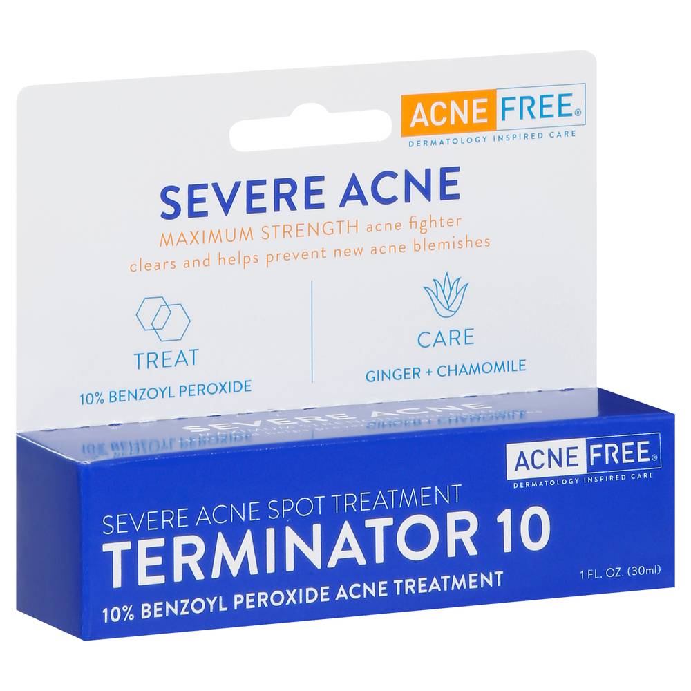 AcneFree Terminator 10 Maximum Strength Severe Acne Spot Treatment With Benzoyl Peroxide (1 fl oz)