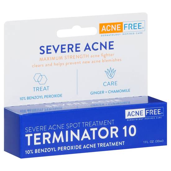 Acnefree Terminator 10 Maximum Strength Severe Acne Spot Treatment With Benzoyl Peroxide
