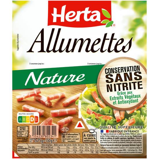 Herta - Allumettes nature conservation sans nitrite