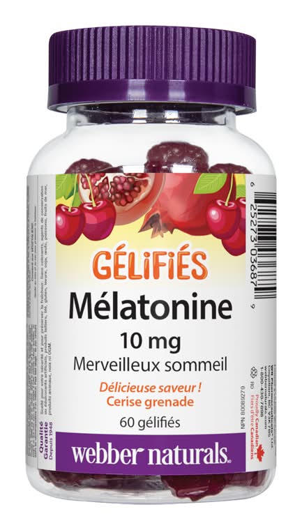 Webber naturals webber naturals mélatonine gélifiés, 10 mg (60 gélifiés) - melatonin gummies 10 mg (60 units)