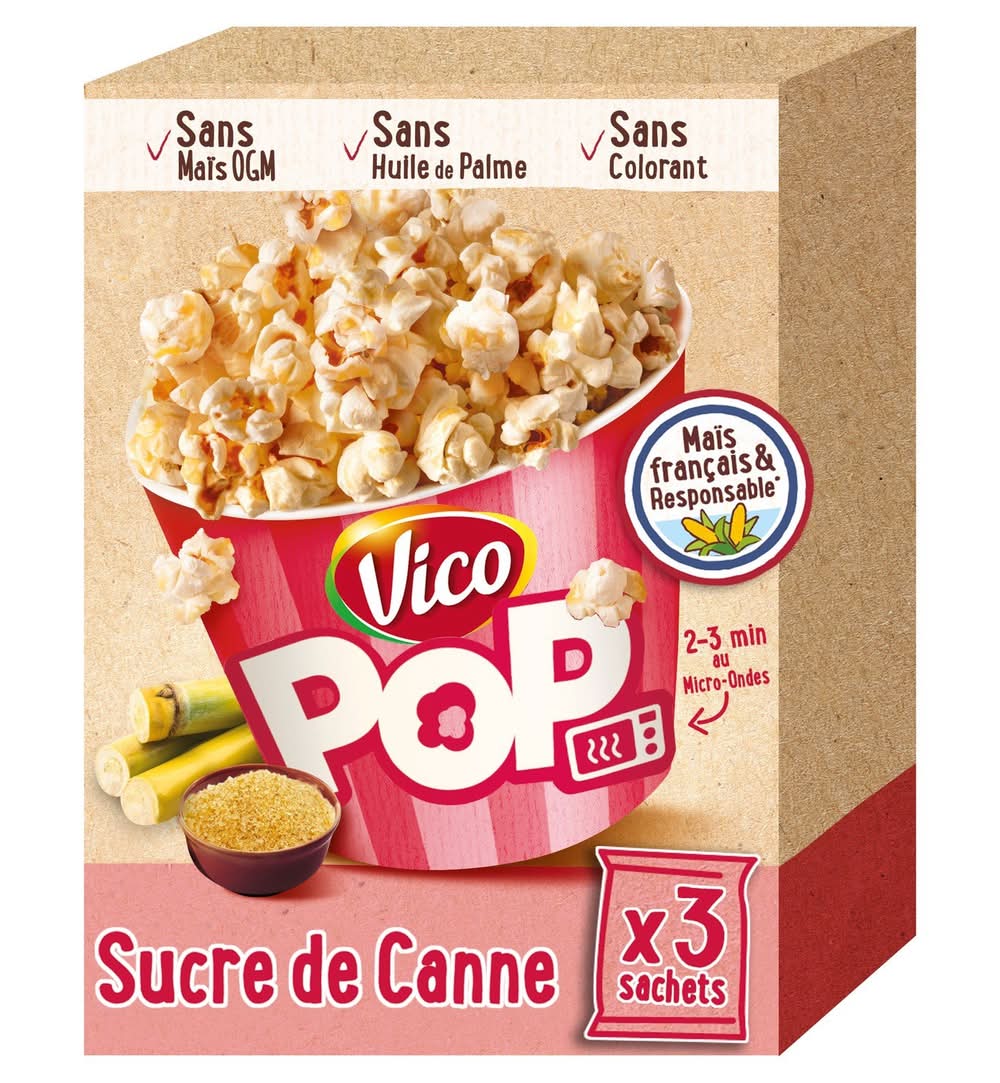Vico - Maïs soufflé, sucre de canne (3 x 80g)