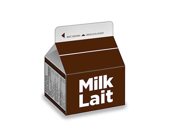 Lait au chocolat, carton (250 ml) / Milk Carton - Chocolate