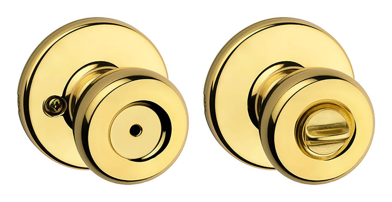 Kwikset Tylo Polished Brass Privacy Knob Right Or Left Handed