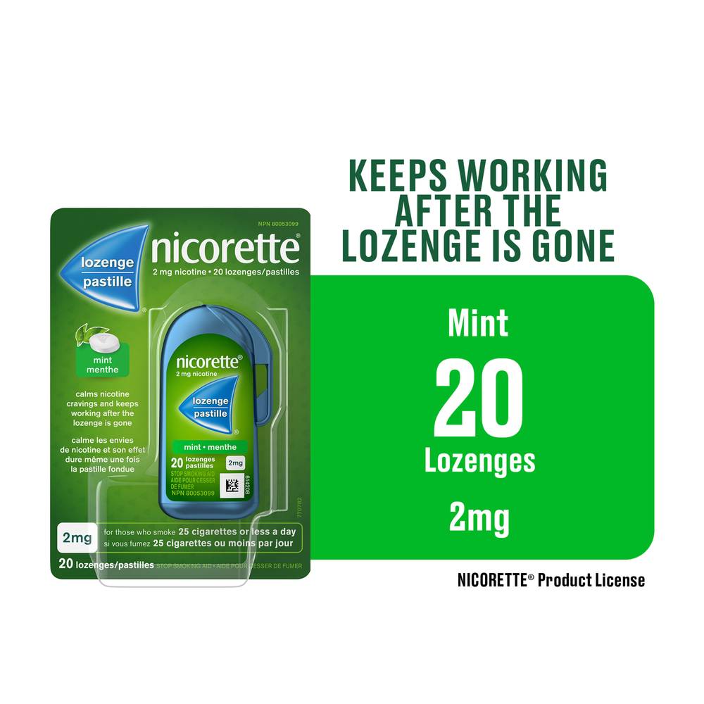 Nicorette Stop Smoking Mint Lozenges Nicotine 2 mg (20 units)