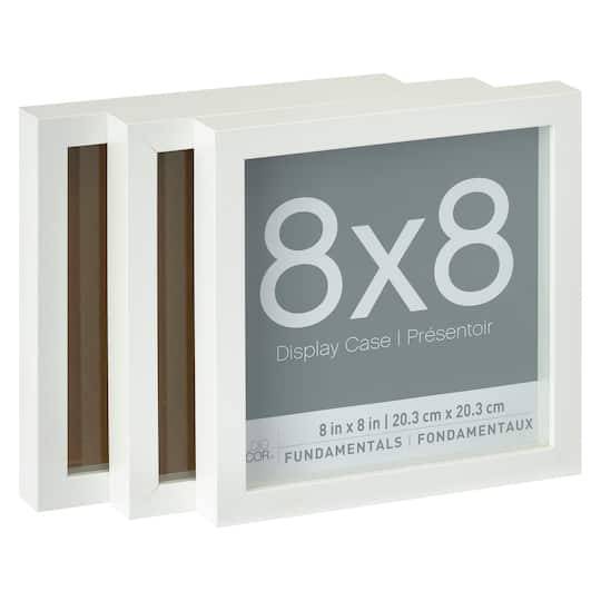 3 Pack Fundamentals 8" X 8" White Shadow Boxes By Studio Decor