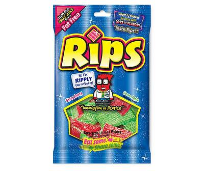 Rips Strawberry Green Apple Bite-Size Sour Licorice Candy (3.5oz bag)