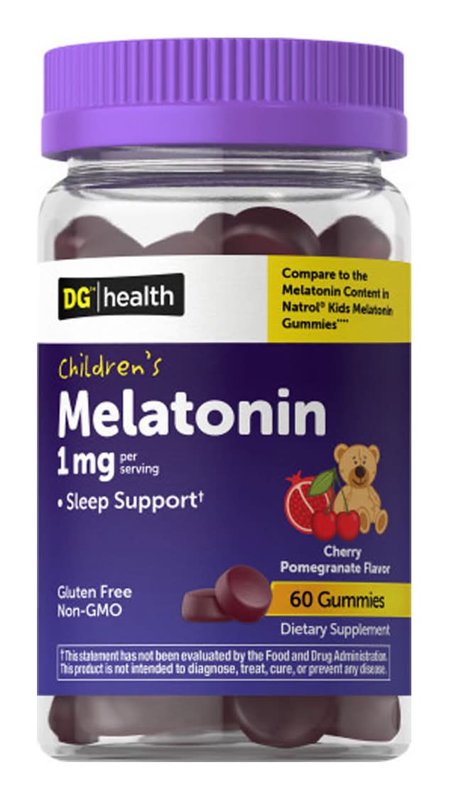 DG Health Children's Melatonin Gummies 1 mg, Cherry-Pomegranate (60 ct)