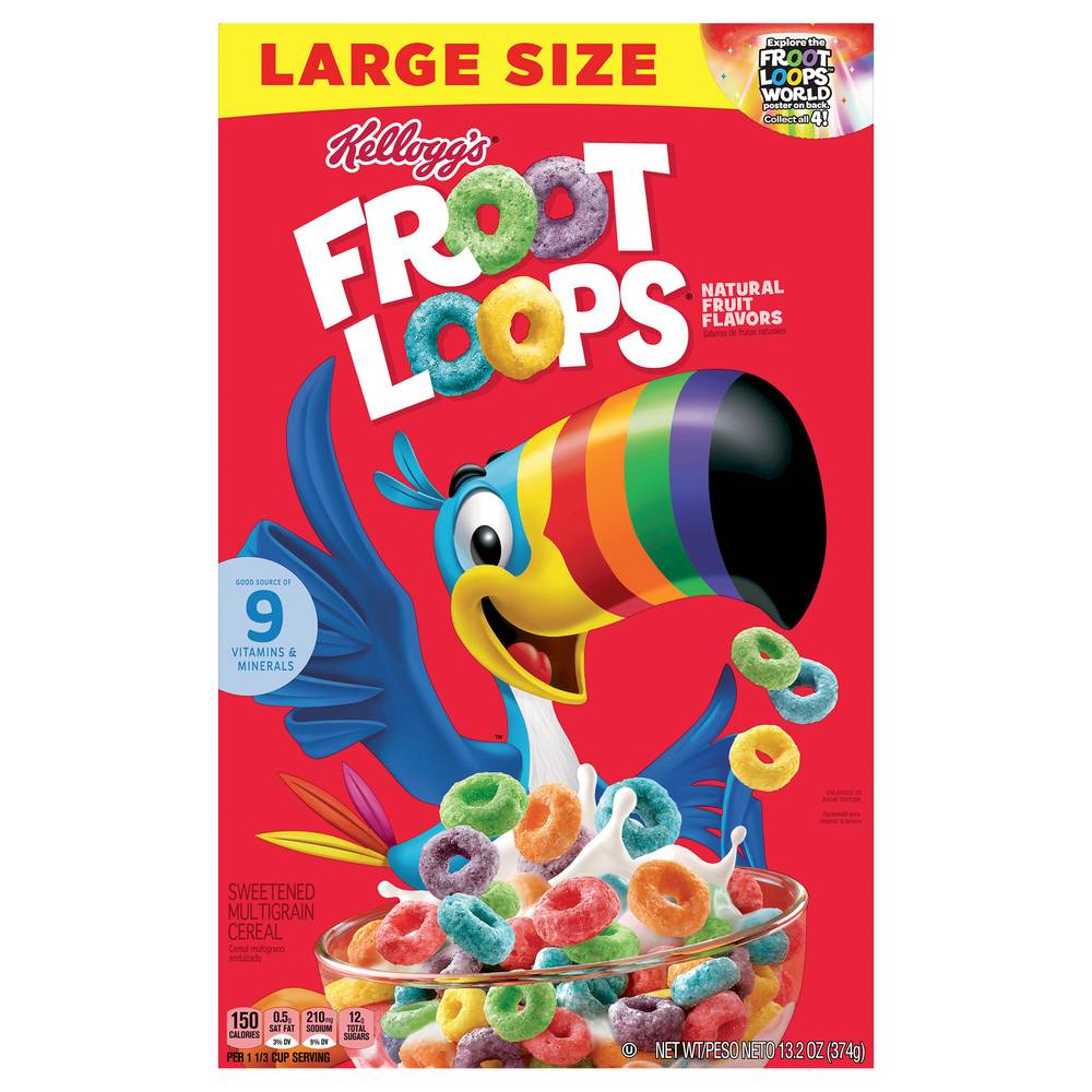 Froot Loops Large Size Sweetened Multigrain Cereal (13.2 oz)