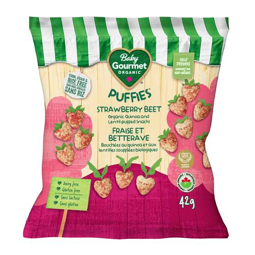 Baby Gourmet Organic Baby Snack Puffies Strawberry Beet 42 g