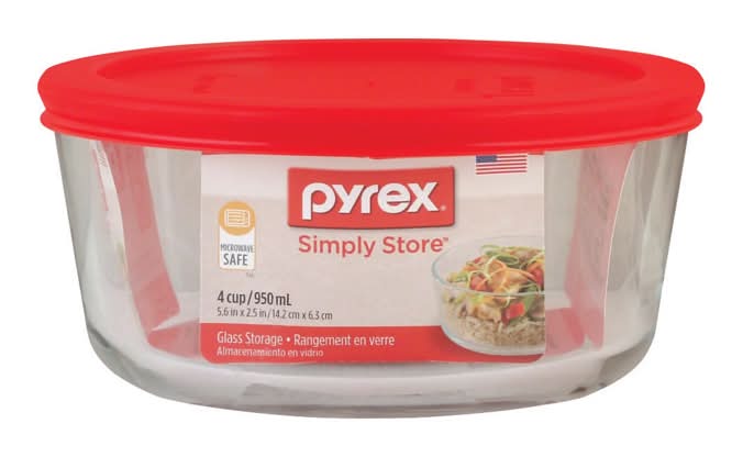 Pyrex 4 Cups Clear Food Storage Container 1 Pk