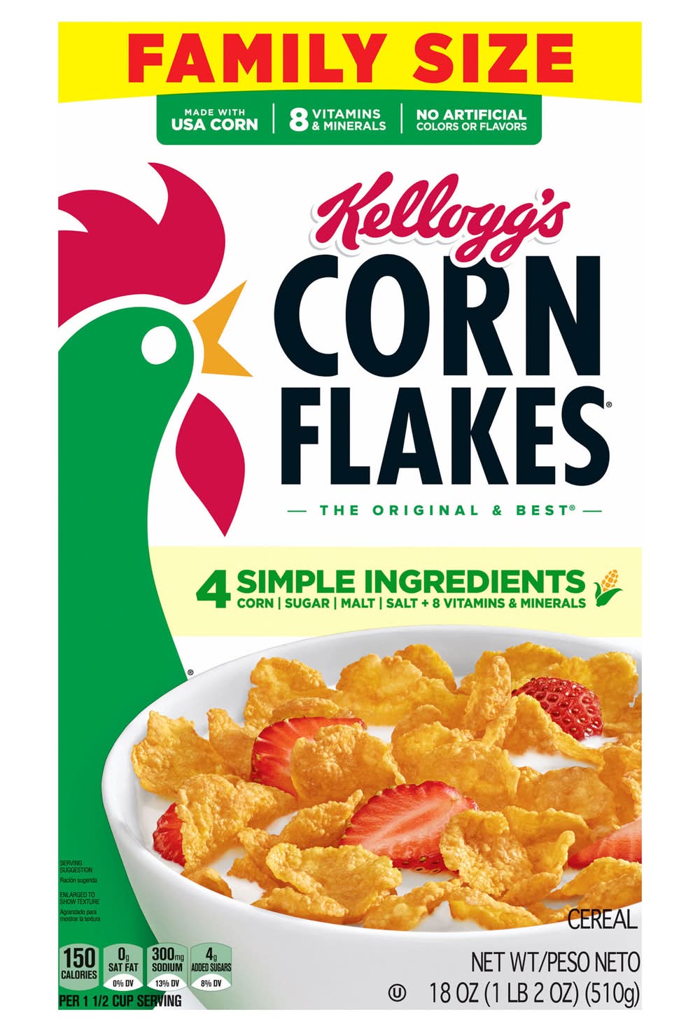 Kellogg's Corn Flakes the Original & Best Cereal (18 oz)