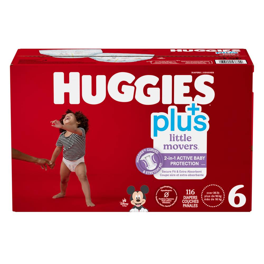 Huggies Little Movers Plus Diapers, Size 6, Pack Of 116