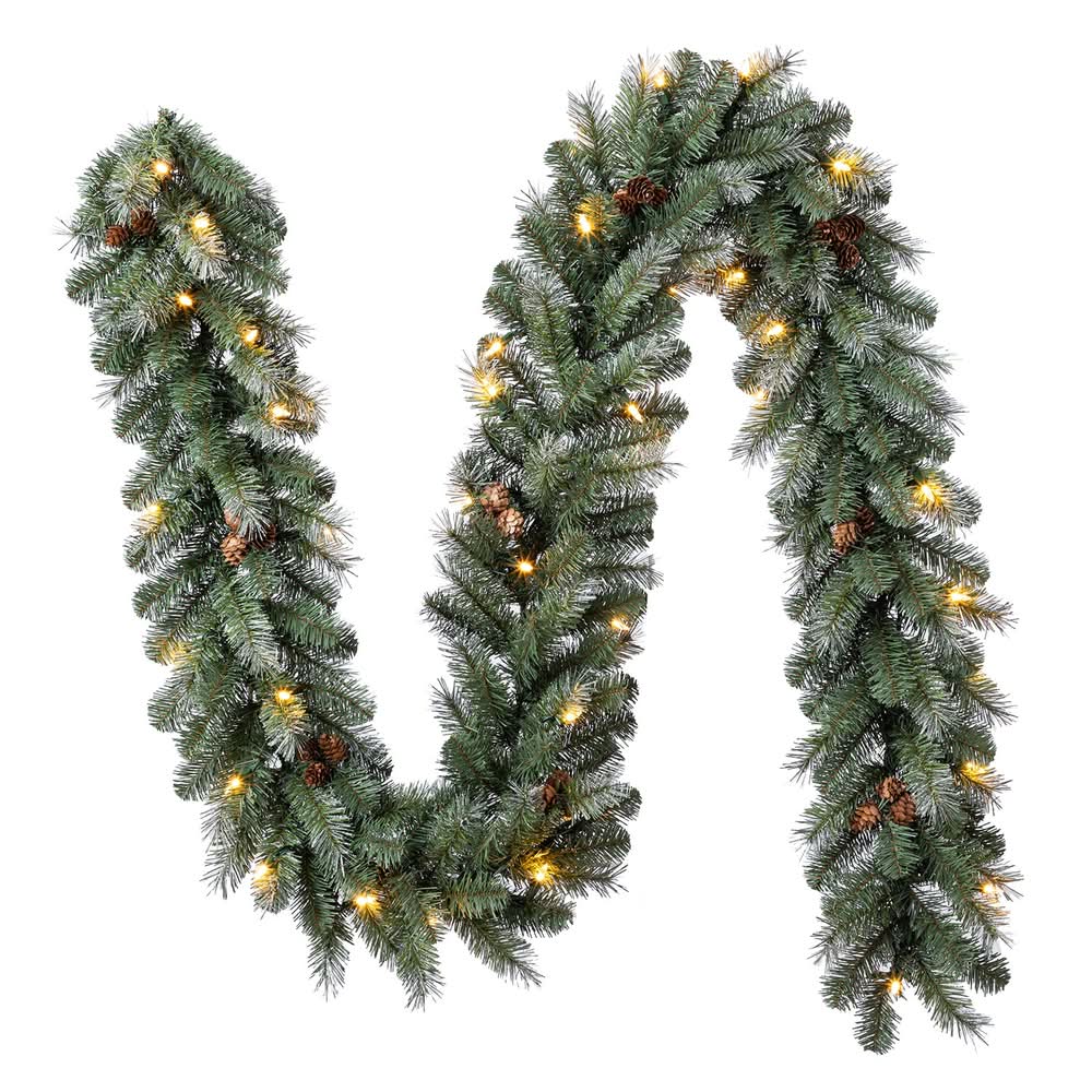 Holiday Living Madison Indoor/Outdoor Pre-lit Electrical outlet 9-ft Artificial Garland with White LED Lights