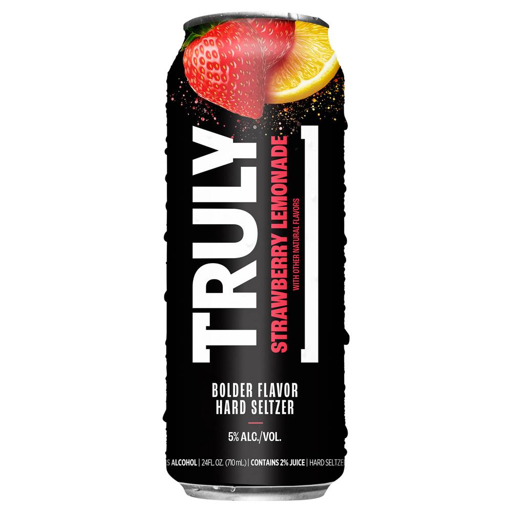 Truly Spiked & Sparkling Water Hard Seltzer, Strawberry-Lemonade (24 fl oz)