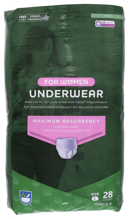 Rite Aid Underwear for Women Maximum Absorbency Large (28 ct)