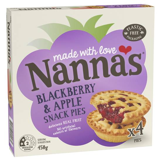 Nanna's Frozen Blackberry & Apple Pies 4 pack 450g