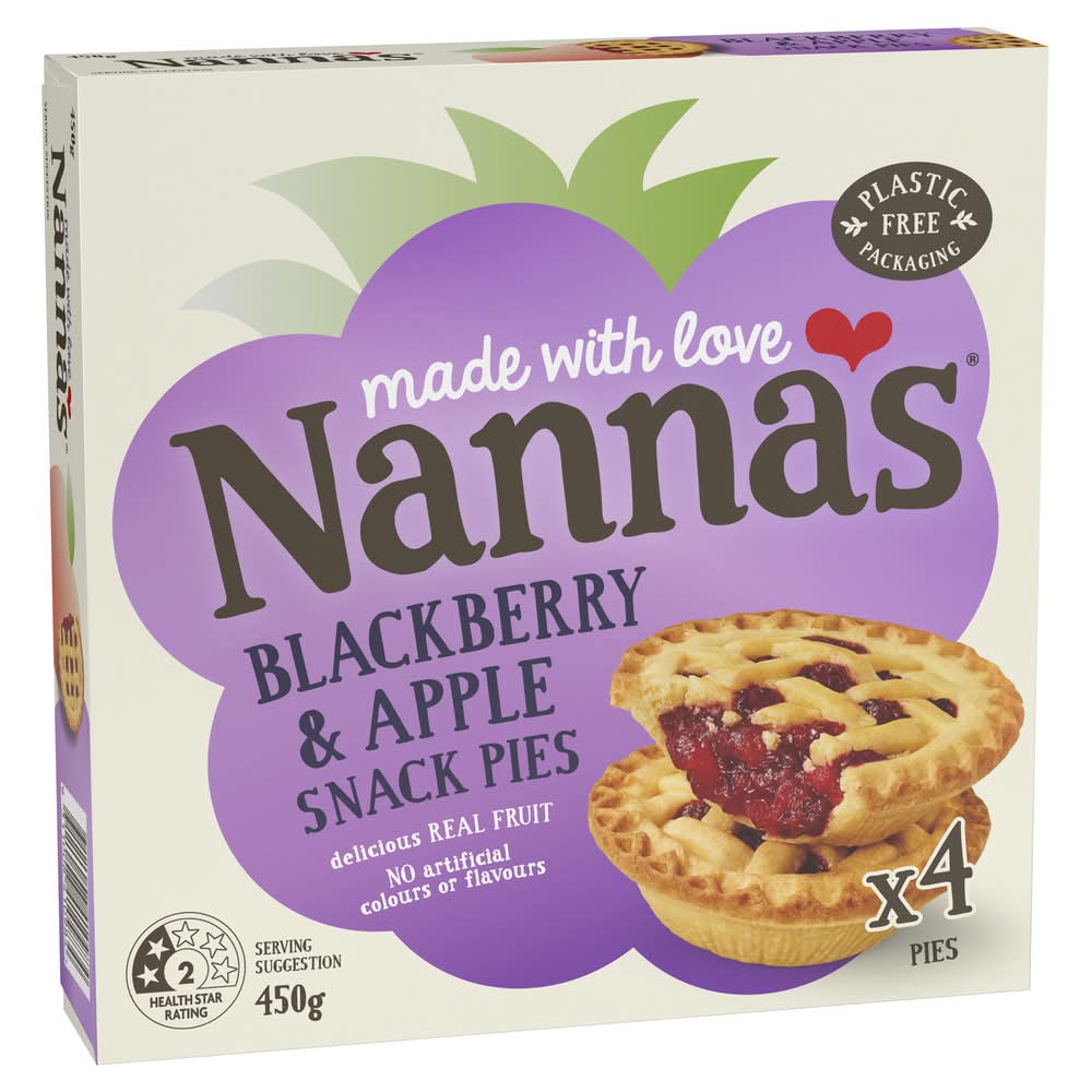 Nanna's Snack Pies, Blackberry-Apple (450g, 4 pack)