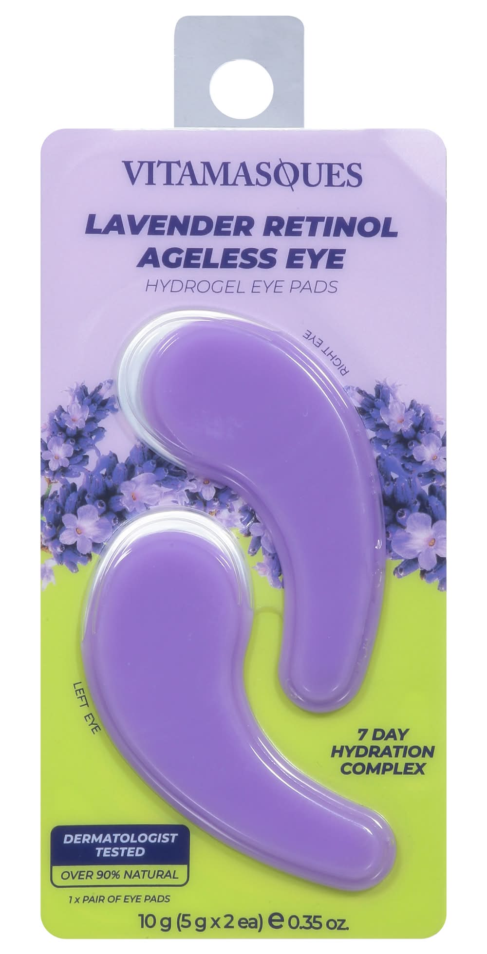 Vitamasques Hydrogel Eye Lavender Retinol Ageless Eye Pads (0.35 oz)