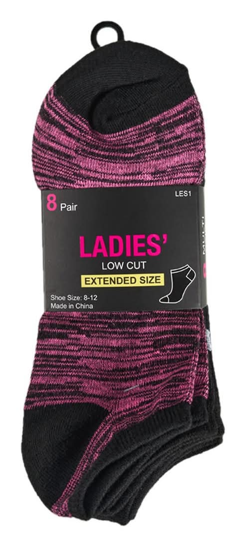 Low Cut Extended Socks, Women, 8-12, Assorted (10 ct)