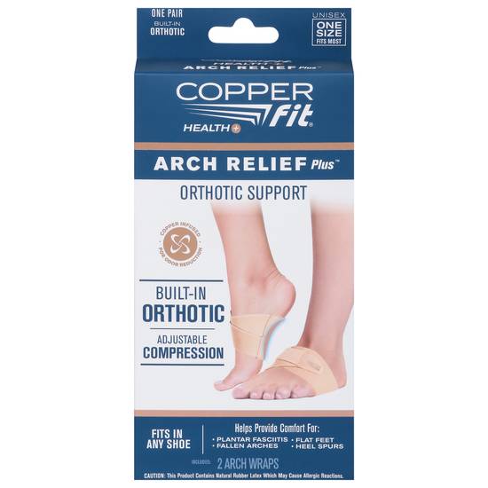 Copper Fit Health+ Unisex Orthotic Support Arch Relief Plus