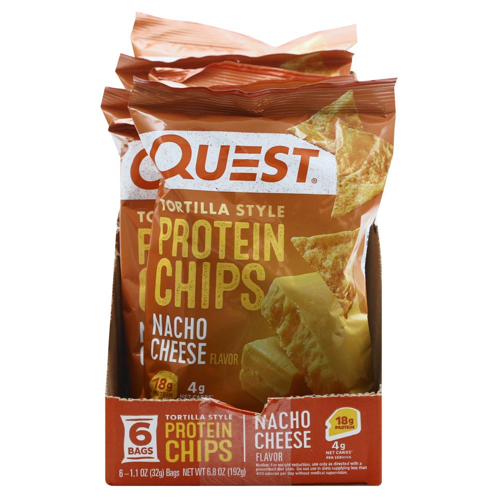 Quest Tortilla Style Protein Chips, Nacho Cheese (1.1 oz, 6 ct)