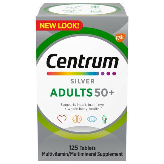 Centrum Silver Multivitamin Tablets for Adults 50+, 125 CT