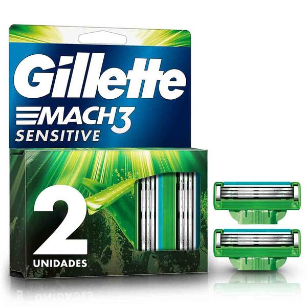 Gillette repuestos para rastrillo mach3 sensitive (pack 2 piezas)