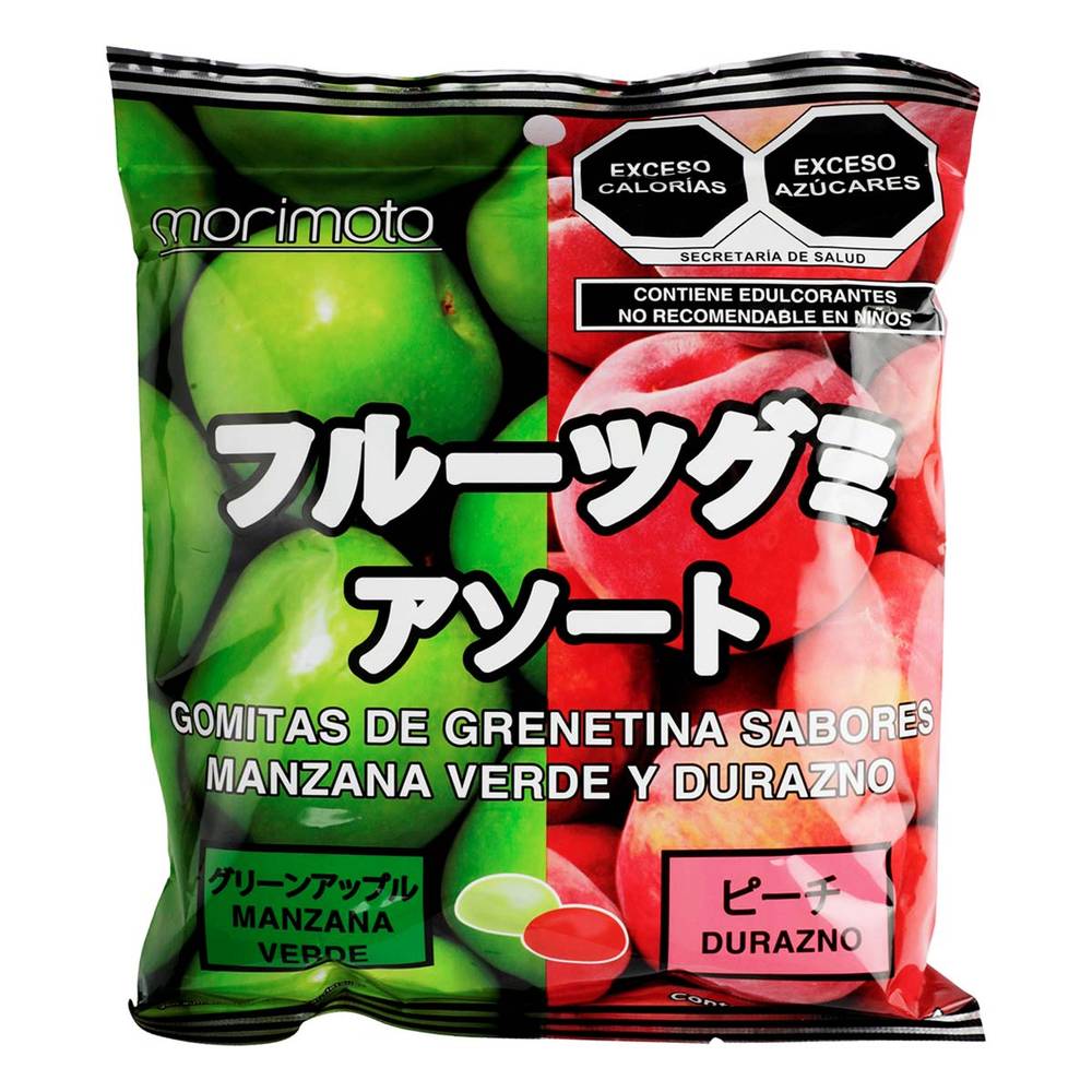 Morimoto gomitas sabor manzana verde y durazno