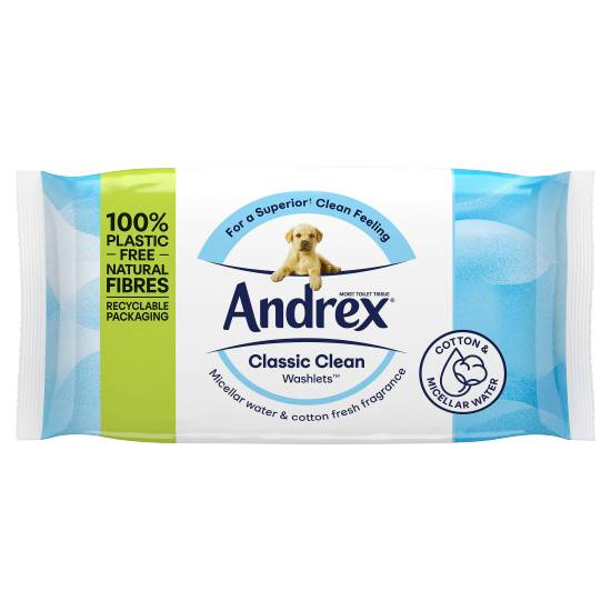 Andrex Classic Clean Washlets Flushable Toilet Wipes (white)