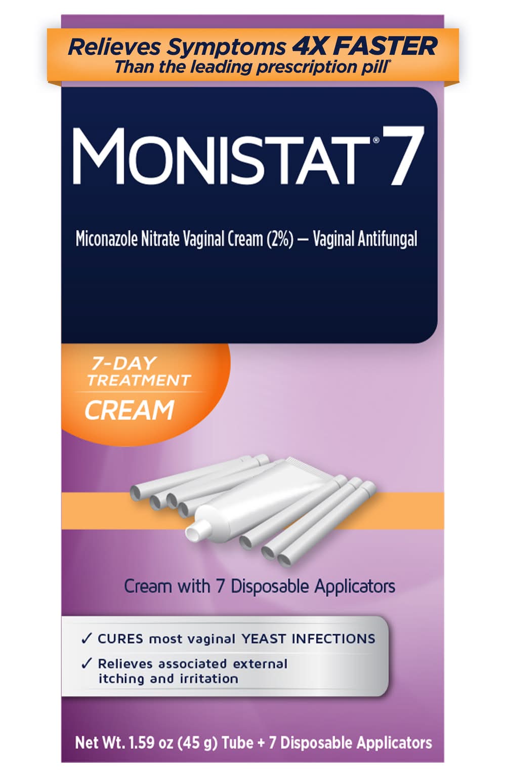 Monistat 7-Day Treatment Miconazole Vaginal Cream With Disposable Applicators (1.59 oz)