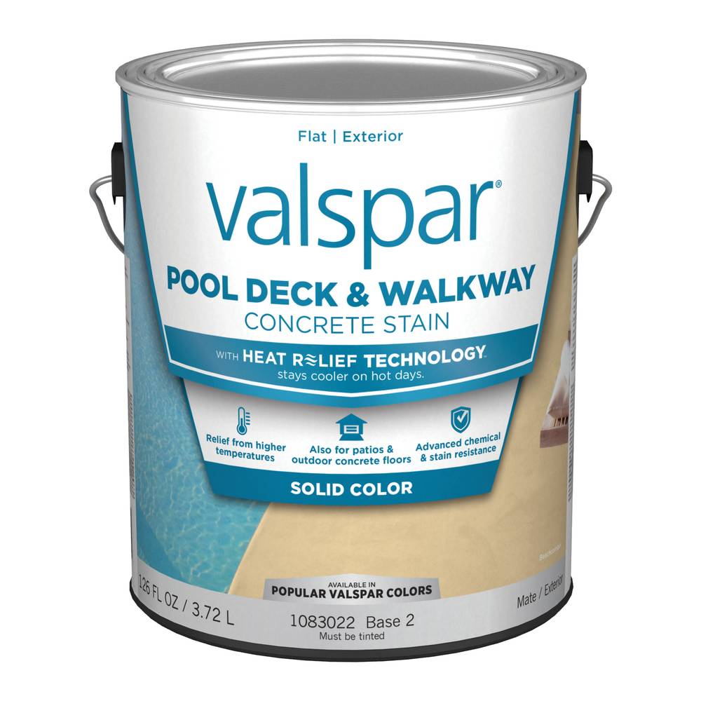 Valspar Pool Deck and Walkway Heat Relief Base 2 Water-based Flat Concrete Stain (1-Gallon) | 024.1083022.007